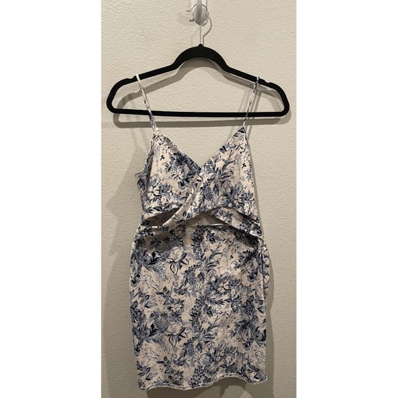 FREE PEOPLE Blue White Spaghetti Straps Mini Dress - Picture 1 of 4